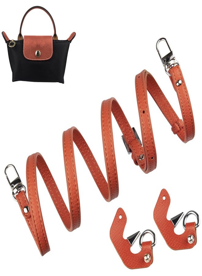 SOPROM Crossbody Strap Replacement for Longchamp Pouch with Handle Mini Bag Adjustable Conversion Kit for Long Champ(Width:9mm,Color:Orange) - Image 1